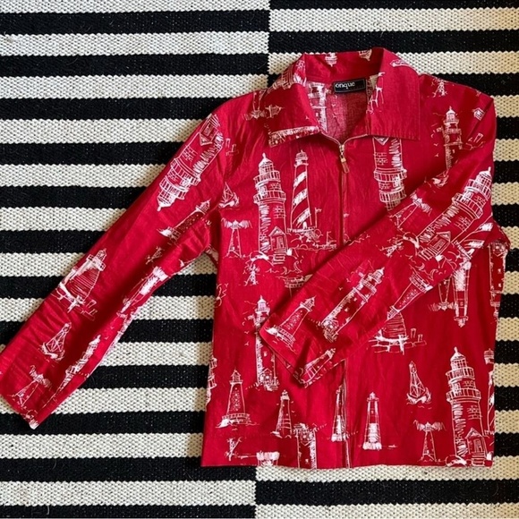Onque retro cotton lighthouse zip jacket - Picture 9 of 16